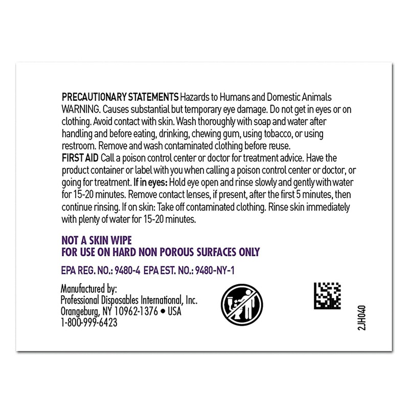 Germicidal Disposable Cloth Wipes, Large Wipes, 5"x8", 50 Individually Wrapped