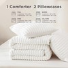 Andency Fluffy Queen Comforter Set, Super Soft White Comforters Queen
