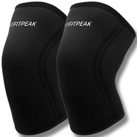 FITPEAK ニースリーブ 筋トレ 【全米NSCA-CPT認定トレーナー推薦】ニーラップ ニーサポーター 膝サポーター ウェイトリフティング スクワット 厚さ7mm 人間工学に基づくデザイン ブラック Lサイズ