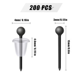 SAVITA 200 Pairs Plastic Stud Earrings for Sports Lightweight Earring Stud Piercing Silicone Stud Earring for Women Girls for Valentine's Day Christmas Parties Activity (Black)