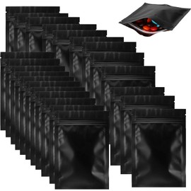 Norhogo Pack of 100 Bags Resealable Ziplock Bags Matte Aluminium Foil Packaging Bag Zipper Self Seal for Food Jewelry Electronics Self Sealing Storage