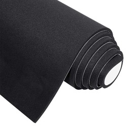 MAGZO Adhesive Foam Padding 1/8" Thick x 12" W x 59" L, Black Thin Neoprene Sheets, Closed Cell Foam Sheet Roll