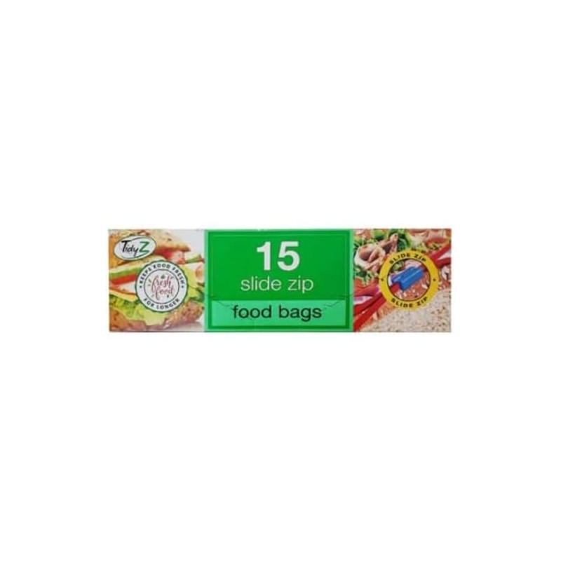 Tidyz Slide Zip Food Bags Pack of 15 Food Prep