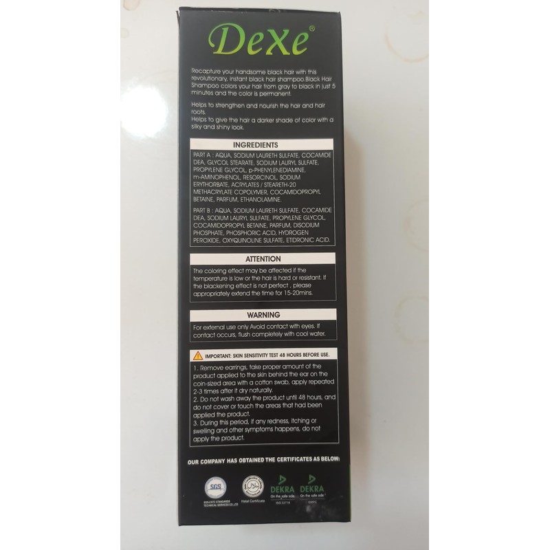 Dexe Black Hair Shampoo 400 ML Instant Hair Darkening Dye