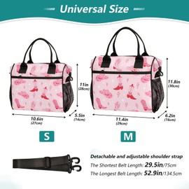 Krafig Retro Cowgirl Boots Lunch Bag Reusable Lunch Box for Office Picnic Hiking Beach, Insulated Cooler Tote Food Container with Adjustable Shoulder Strap for Men Women Adults