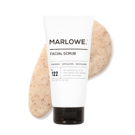 MARLOWE. No. 122 Facial Scrub 6 oz, Gentle Face Exfoliator with Apricot Seed Powder & Pumice, Cleanses & Smooths, Fresh Pine & Agarwood Scent