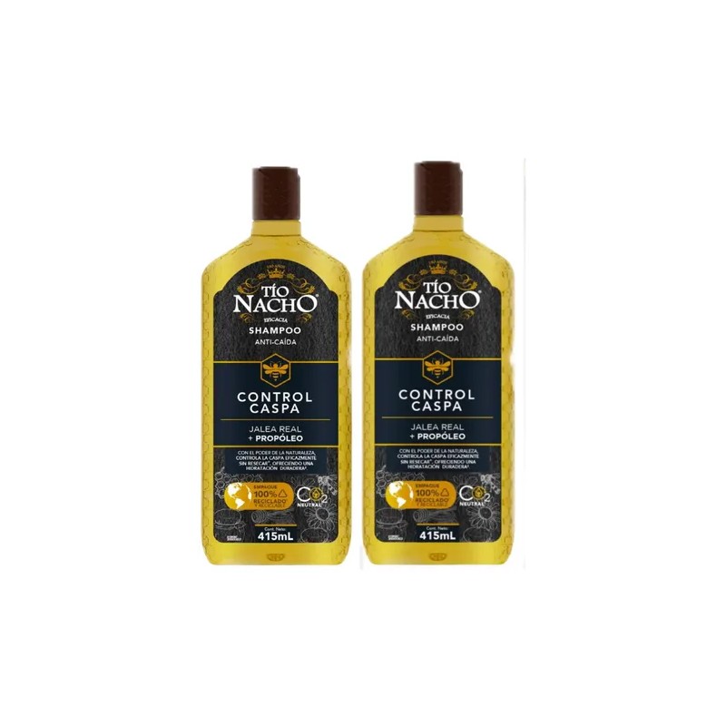 2 Pzas Shampoo Tio Nacho Control Caspa Jalea Real Y
