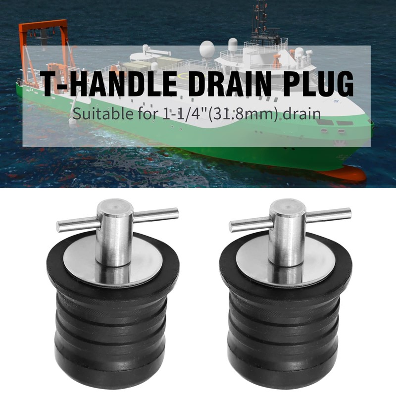 Anxingo 2 Pcs 1-1/4 Inch T-Handle Drain Plug,Twist and Seal
