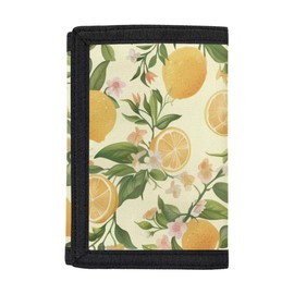 Tiasarato Kawaii Wallets for Girls Kids Small Coin Purse RFID Trifold Wallet Novelty Wallet for Childrens Lovely Purse, Summer Lemon