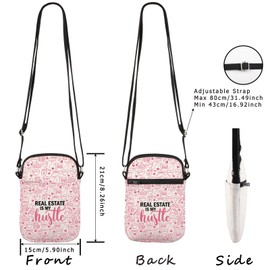 WCGXKO Real Estate Is My Hustle Crossbody Bag Novelty Realtor Gift Realtor Appreciation Gift (Real Estate Cr CA)