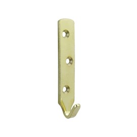 SISI UK® 4 x Heavy Duty Brass Plated J Hooks 3 Hole 80mm - Hold up to 35KG (Each Hook) inc Screws & Rawplugs