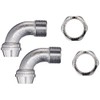Chrome Plated Bathcock Coupling Elbows, 1 Pair (BCL-050)