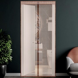 Magnetic Screen Door Curtain 100x210cm for Entrance/Main Door Gray
