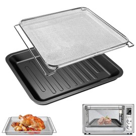 GWYXC Air Fryer Toaster Oven Accessories for COSORI 12 in 1 32QT C130 CS130 CO130 Convection Oven, 14’’*12’’ Air Fryer Replacement Parts Mesh Basket Rack Grill Pan Plate Crisper Plate Tray