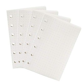 Moterm A7/Pocket Planner Insert, 4-Pack Binder Notebook Organiser Refills Paper, 3.25 x 4.85 Inch 100gsm Thick Paper(A7/Pocket, Dotted)