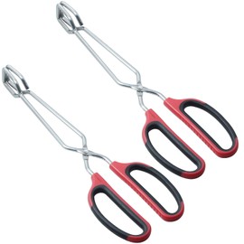 HINMAY Scissor Tongs with Comfort-Grip Handle 12-Inch Stainless Steel Cooking Tongs, Set of 2