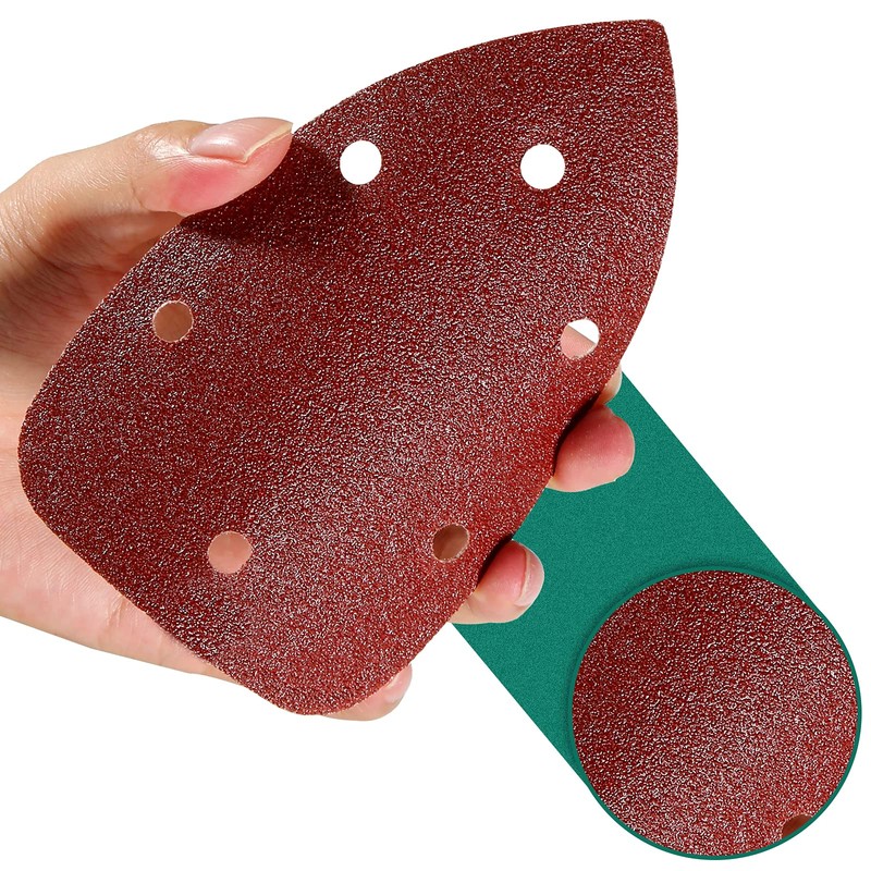 60PCS Triangular Sander Sandpaper, HYCHIKA Detail Sander Sandpaper Assorted 60/80/100/120/180/240