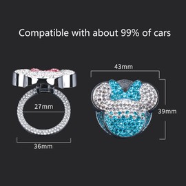 Pangpai Car Cute Push to Start Button Cover Accessories, Bling Crystal Car Engine Start Stop Button Cover, Purple Car Decoration Interior Sticker for Women Girl