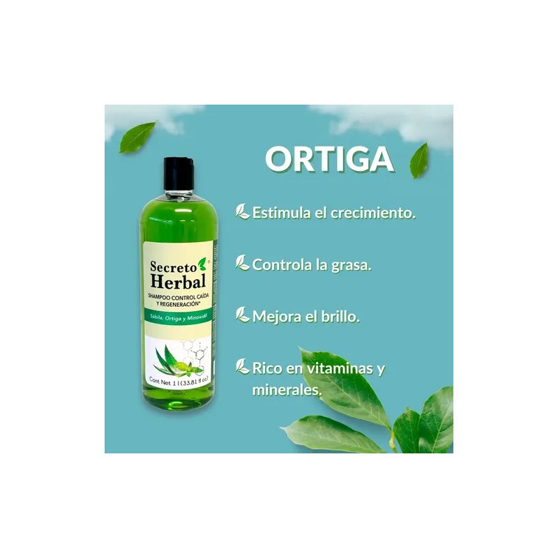 Shampoo Secreto Herbal Sábila Orgánica Crecimiento 1l