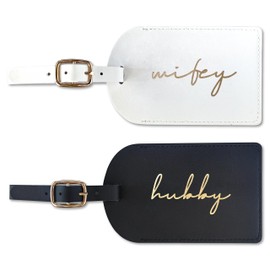 Hubby and Wifey Gifts Tags, Wedding Gifts for Couples 2025, Luggage Tags for Suitcases, Bridal Shower Gifts for Vacation, Bride Gifts Honeymoon Travel Essentials
