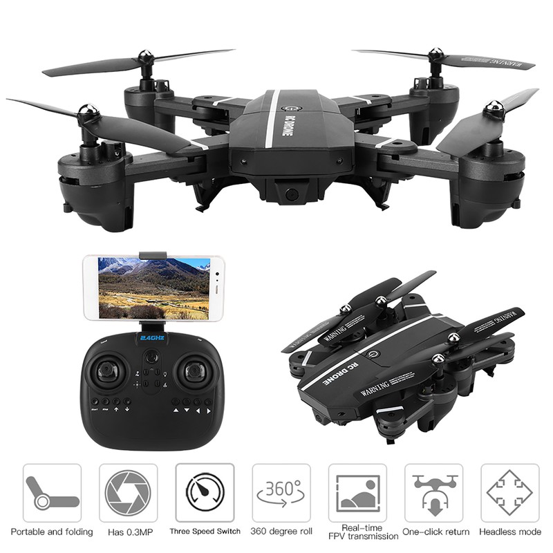 Aerial Photography Drone Foldable Quadcopter UAV with Portable Case 0.3MP