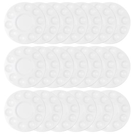 20 Pack Paint Tray Palettes for Kids, Plastic White Palettes for Students, Paint Holder, Paint Supplies