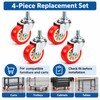 1.5 Inch Red PVC Swivel Caster Wheels – 4PCS Set