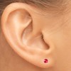 Franki Baker Genuine Burmese Round Small Dainty Ruby & Sterling