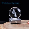 Ornalrist 3.15" Crystal Ball Engraved 3D Cat with Butterfly Figurine