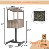 Outdoor Cat Feeding Station, Weatherproof Elevated Feral Cat House and