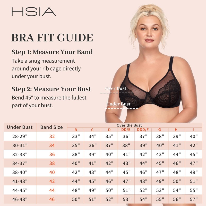 HSIA Minimizer Bras for Women Full Coverage Underwire Bras Plus  Size,Lifting Lace Bra for Heavy Breast