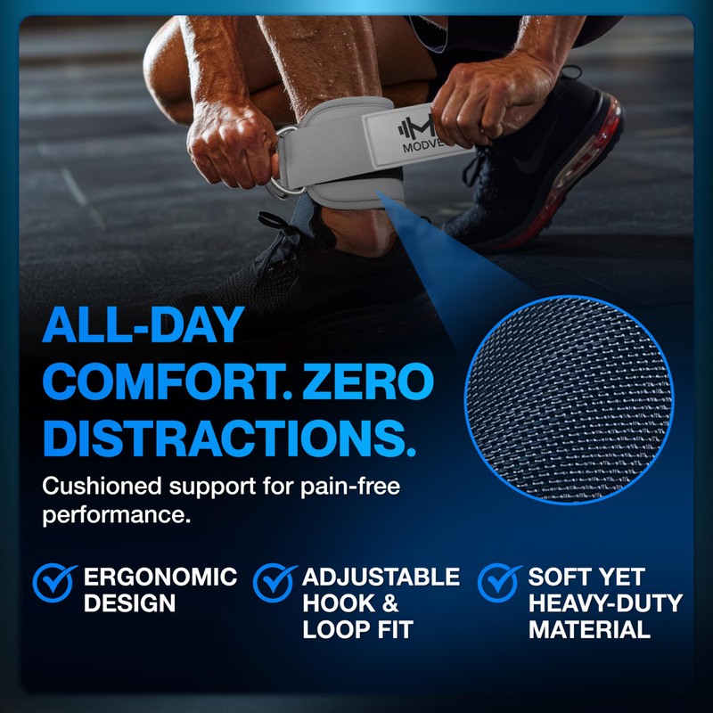 Modvel Ankle Strap (Single) for Cable Machine – Adjustable &