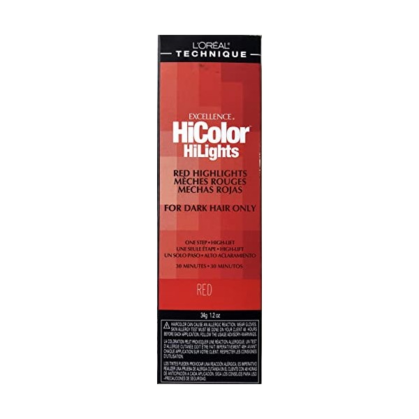 L-Oreal Technique Excel Hicolor Red Dark Hair 34g (1-Pack)