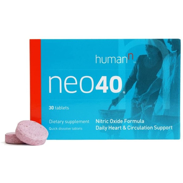 HumanN Neo40 Daily Heart & Blood Circulation Supplements to Boost Nitric Oxide - Supports Blood Pressure - Includes 30 Dissolvable Tablets - Tasty Fruity Flavor