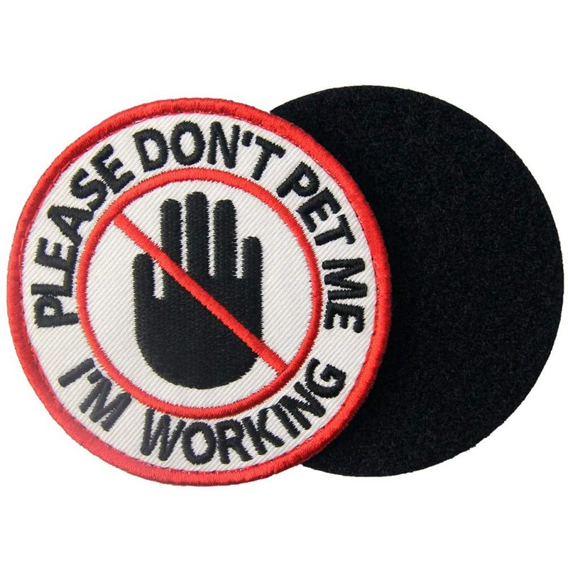 Service Dog Don't Pet Working Vests/Harnesses Emblem Embroidered Fastener Hook