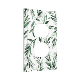 Green Olive Leaf Sage Boho Leaves Plant Flowers Outlet Covers 1 Gang Duplex Light Switch Cover Decorative Switch Plates Electrical Receptacle Faceplate Wall Plate for Farmhouse Decor Decor
