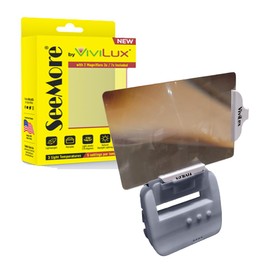 SeeMore by ViviLux HandsFree LED Light + Magnifier, Includes Lanyard for Wearing. Includes 3X and 7X Optical Grade Distortion Free magnifiers. Rechargeable Battery Lasts up to 40 Hours on a Charge.