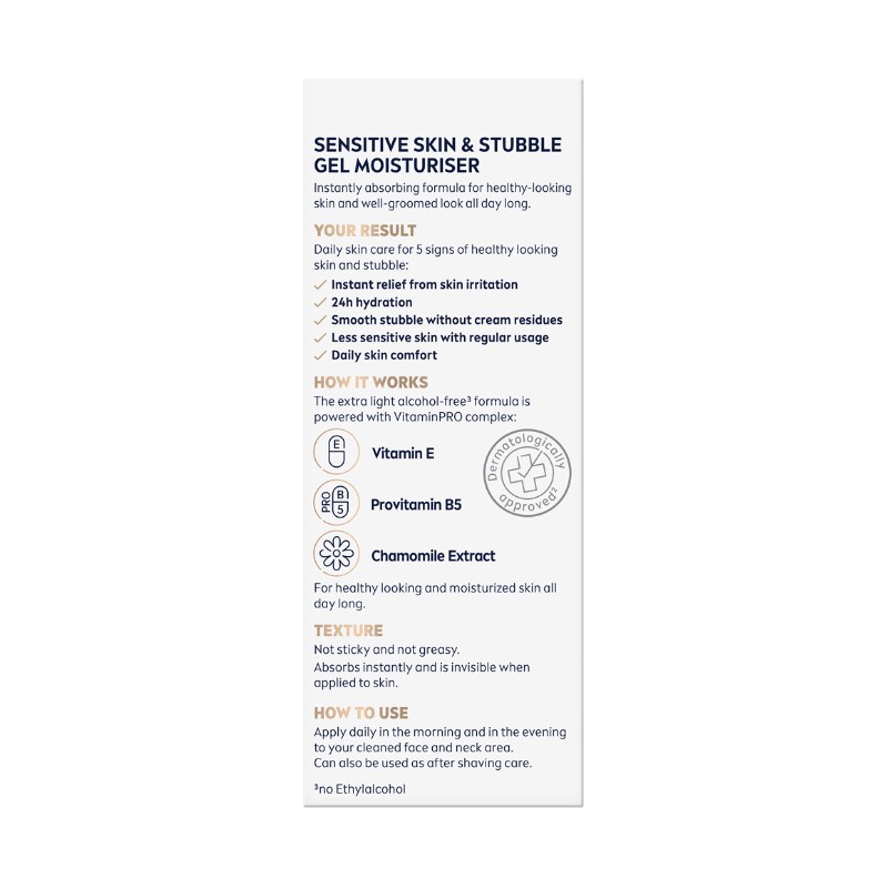 Nivea Men Sensitive Skin & Stubble Gel Moisturiser 50ml