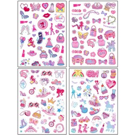 Lekabee Pink Temporary Tattoos for Girls,Pink Birthday Party Supplies, Party Favors, Cute Decorations, Gifts for Kids Adults