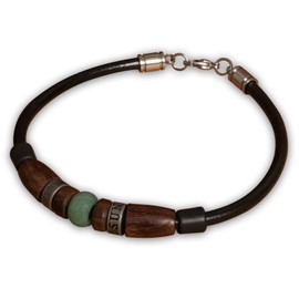 HANA LIMA Lederarmband Damenarmband Herrenarmband Jade Surferarmband Armband für Herren Damen Mann Frau Unisex Kiruna