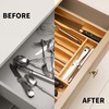 oridom Expandable Bamboo Kitchen Drawer Organizer for Cutlery and Utensils,