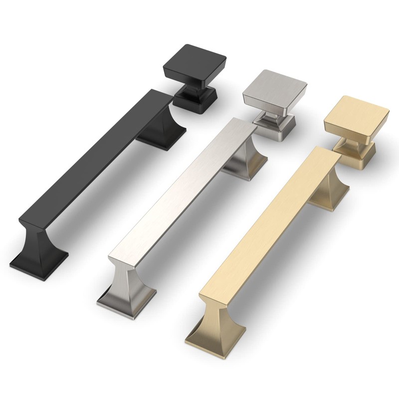 9BUILD 6 Pack 5 Inch Cabinet Handles Brushed Satin Nickel