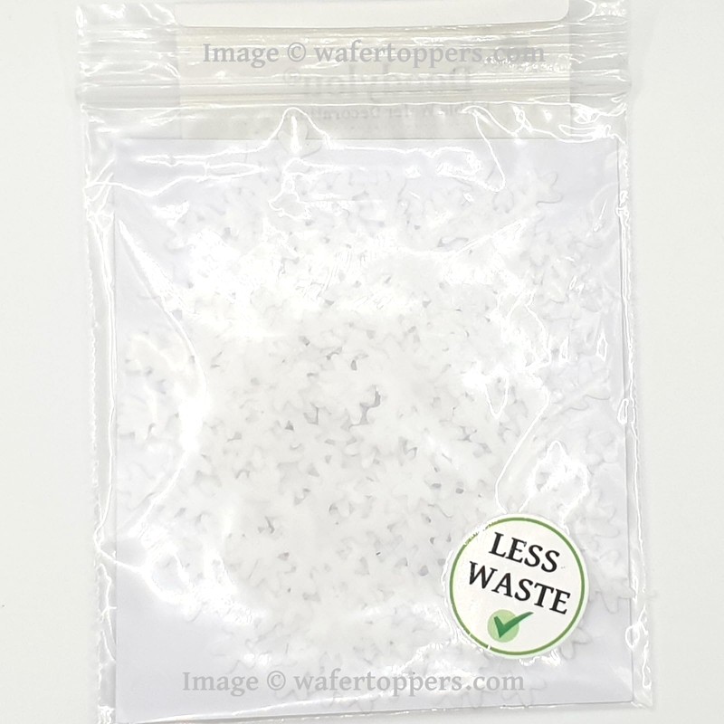 Doodylou Edible Wafer Christmas White Snowflakes, 2.5 cm, Pack of