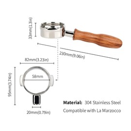 watchget 58mm Bottomless Portafilter Grouphead Replacement Naked Portafilter Group Head for La Marzocco Portafilter