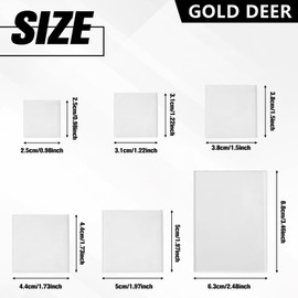 GOLD DEER 6 PCS Acrylic Stamp Blocks Set, Assorted Sizes Straight Edge Clear Stamping Blocks Tools for Kids Scrapbooking Craft Making, Decorative DIY Essential Stamping Tool