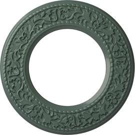 Ekena Millwork CM13BLCBF 13-3/8" x 7-1/2" x 3/4" Jet Blackthorn Ceiling Medallion, Cloud Burst