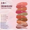 Multi-Use Waterproof Makeup Cream Blush Stick with Brush, Unidollss 3-in-1