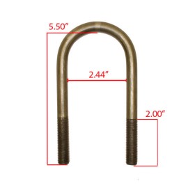Rigid Hitch Trailer Spring U-Bolt for 3,500 Pound Trailer Axle - Single (UB-R200)