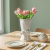 Relexome White Ceramic Bow Vase Unique Cute Decorative Bouquet Flower