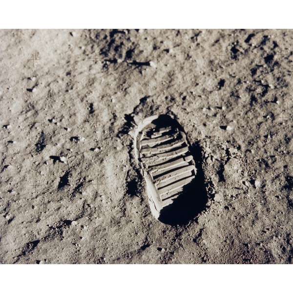 New 8x10 NASA Photo: Man's Bootprint on the Moon, Apollo 11